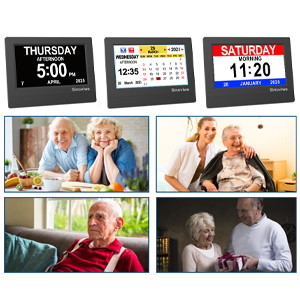 Alzheimer's Clock Dementia Clock Large Screen Digital Calendar alarm clocks for bedrooms