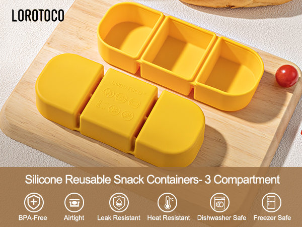 Leakproof Food Storage Container for School, Double Divided Dipping Sauce Cup
