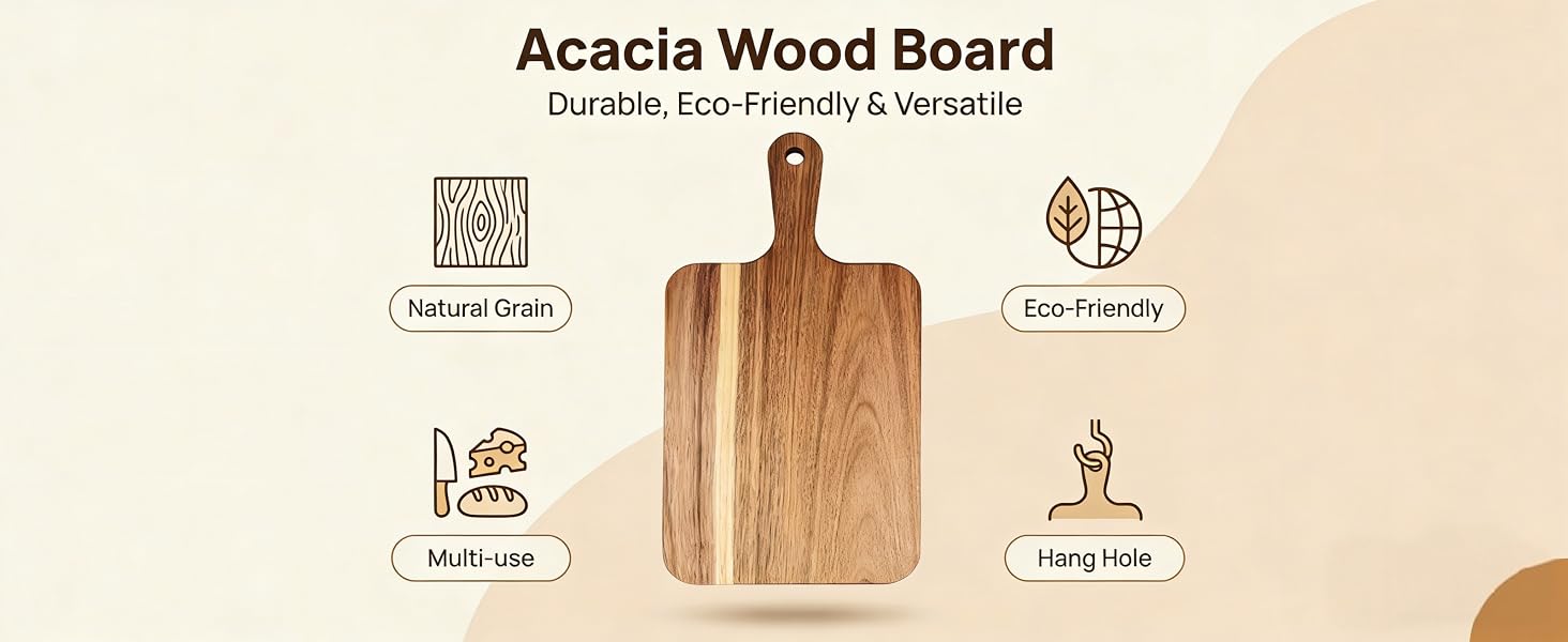 Wood Cutting Board with Handle