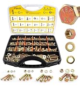 Fgruh 940PCS Metric Bolt and Nut Assortment Kit, M4-0.7, M5-0.8, M6-1.0, M8-1.25 Heavy Duty Hex B...