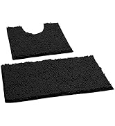 Bathroom Rugs Sets 2 Piece, Luxury Chenille Bath Mat Set, Soft Plush Anti-Slip Bath Rug + U-Shape...