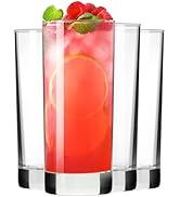 PARACITY Highball Glasses Set of 4, Drinking Glasses 10 Oz, Clear Glass Cups, Tall Tumbler Water ...