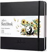 ALKALO Square Sketchbook for Drawing, 120 Pages Sketch Book, 122LB/180GSM Thick Paper, Mixed Medi...