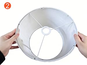 2.Fit the upper ring into the clips on the upper part of lamp shade;
