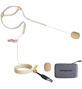 KENBAIDIO Earhook Headset Microphone, Single Portable Omnidirectional Wired Headworn Condenser Mi...