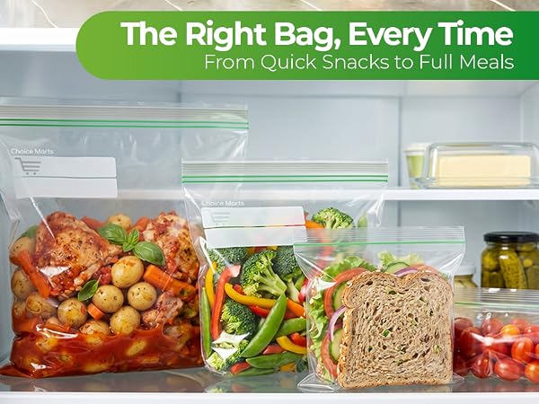 variety freezer bags gallon quart sandwich pcs freezer safe double air tight seal