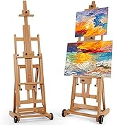VISWIN Portable Collapsible H-Frame Easel of Maximum Height 95", Holds 2 Canvas Art, Up to 78", M...