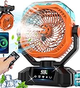 20000mAh Misting Fan Rechargeable, 2 Mist Modes Camping Fan With Oscillating
