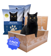Kitty Poo Club Disposable Cat Litter Box 2-Pack with 2 Bags Natural Diatomite Litter, Patented Le...