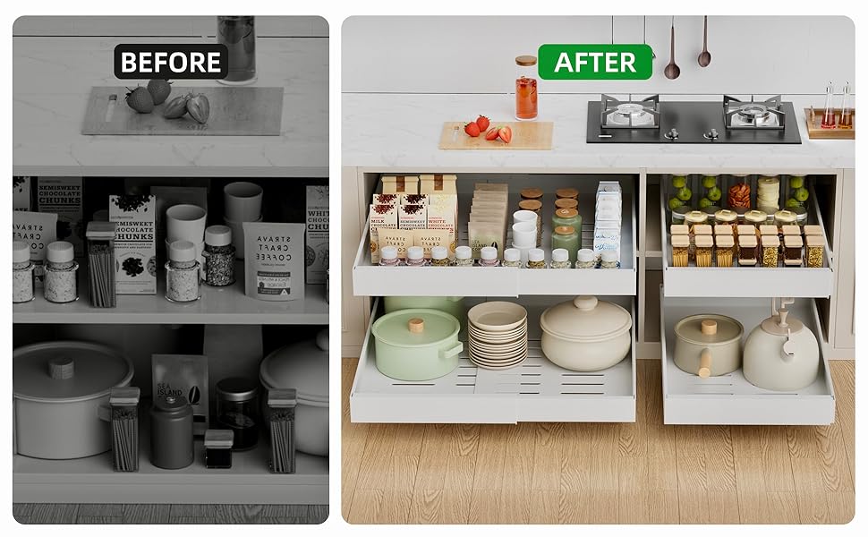 Pull out drawer for cabinet
