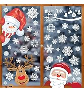 Re-appliable Christmas Window Decorations, 8 Sheets Popular and Classic Elements Designed Window ...