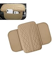 Hugwits Car Center Console Cover, Breathable Fiber Leather Car Armrest Cover with 2 Storage Bags,...