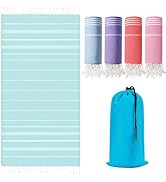 Fammart Oversized Turkish Beach Towel 36"x72", Sand-Free Quick Dry Lightweight Microfiber Pool Ba...