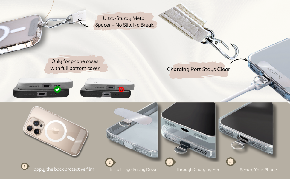 S&loyoe Clip and Go Phone Strap with Zipper Pouch