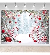 Mocsicka Christmas Candy Cane Backdrop Winter Xmas Eve Party Photography Background Decorations C...