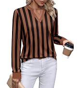 WIHOLL V Neck Business Casual Tops Fall Trendy Long Sleeve Shirts S-2XL | V Neck,Work Tops,Profes...
