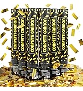 Confetti Cannon,Gold Confetti Poppers 6 Pack 12 Inch Party Poppers For Wedding,Birthday,Christmas...