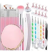 FANDAMEI Nail Design Tools, Nail Art Tools, Nail Brush, Nail Art Kit With Nail Stand, Nail Holder...