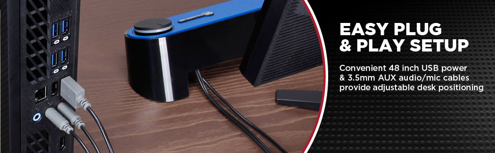 GOgroove SonaVERSE UBR Computer Desktop PC Sound Bar Speaker with Angled Speaker Driver Sound Design