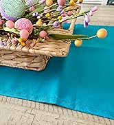 FOLINS&HOME Teal Table Runner 48 Inches Long - Decorative Waterproof 210GSM Runner Table Cloth, W...