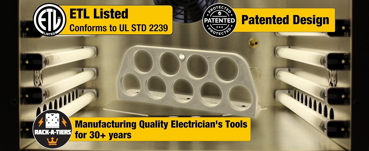 Cable Chase bracket is tested by MET lab and ETL listed, a patented design by rack a tiers