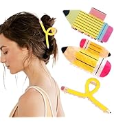 BAHABY 3 PCS Pencil Hair Claw Clips for Women Back To School Hair Accessories for Teachers Studen...
