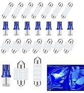 CouTunp 24PCS Car Interior LED Lights Kit Set, T10 31mm 42mm LED Interior Replacement Bulbs, Blue...