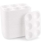 Cedilis 50 Pack White Plastic Paint Tray Palette, 6 Wells, Art Palettes for Kids, Adult, Student ...