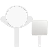 Hand Mirror for Men, 2 Pcs Salon Barber Hairdressing Hand Mirrors with Handle, Multi-Purpose Comp...