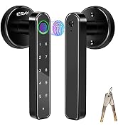 Fingerprint Door Lock Set with Deadbolt, Keyless Entry Door Knob Lock, ERAY Black Keypad Code Doo...