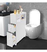 mignonnememe 29.5" Tall Slim Bathroom Storage Cabinet Free Standing Toilet Storage Cabinet with 4...