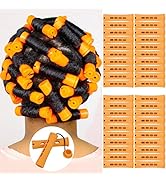 40pcs Perm Rods Set for Natural Hair Plastic Cold Wave Rods Orange Perm Rods for Long Short Hair ...