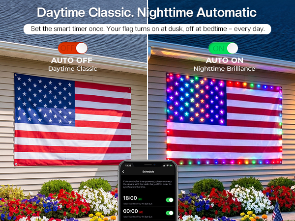 smart led american flag lights