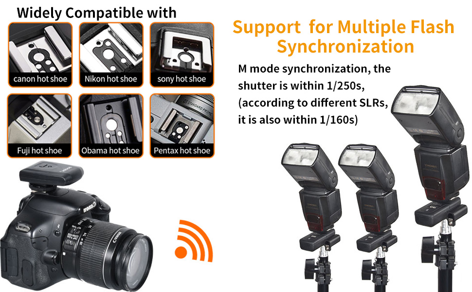 widely compatible with camera and flashes
