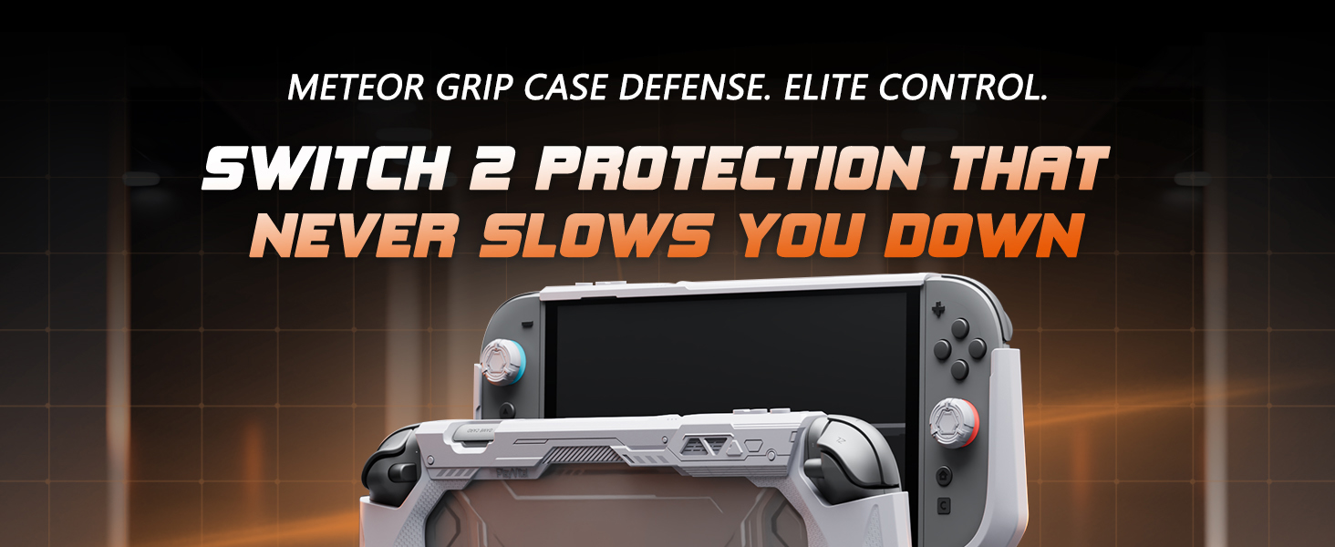PlayVital Meteor Grip Case for Nintendo Switch 2 with Thumbstick Caps & Ergonomic Grips