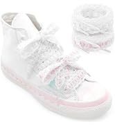 YJRVFINE Checkered Ribbon Shoelaces for Women: 2 Pairs Soft Fancy Plaid Satin Flat Shoe Laces for...