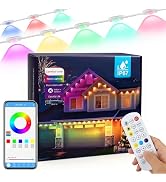 Permanent Outdoor Lights 147FT with 54 RGBIC LED Smart LED Light, App/Remote Control IP68 Waterpr...