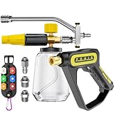 POHIR 5000 PSI Pressure Washer Gun with Cannon, Power Washer Sprayer with Dual Adjustable Foam La...