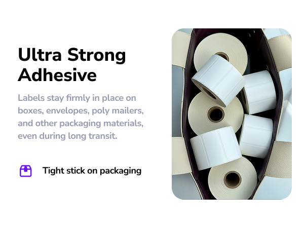 strong adhesive label place on packaging materials supplies tight stick box barcode lables