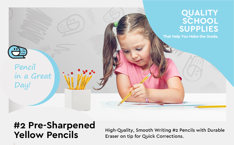 Pre sharpened #2 yellow pencils