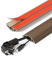 DELAMU Floor Cord Cover Self Adhesive Cord Hider, 5FT Cord Covers for Wires on Floor, Easy Cut Co...