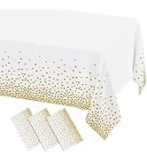 misaya 3 Packs Dot Disposable Table Cloth, 54 x 108 Inch Waterproof Plastic Tablecloth, Rectangle...