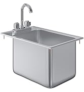 AmGood Stainless Steel Compartment Drop-in Sink. NSF (1 Bowl 10" x 14" x 10" with Faucet)