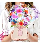 LIGHTS & MUSIC Mothers Day Pop Up Card, Orchid, Lily and Butterflies, 10 Inch Life Sized Forever ...
