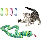 Andiker Cat Catnip Toys and 4 Cat Spring Toys Set, 20in Long Snake Catnip Toys Durable Interactiv...