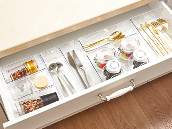clear drawer organizers