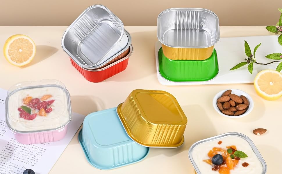Mini Square Baking Cups with Lids