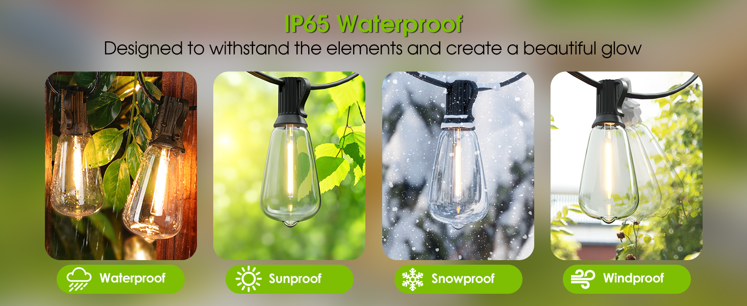 waterproof solar string lights outdoor