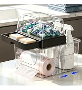 BLULEE Plastic Bag Holder for Grocery Bags, Under Sink Trash Dispenser | 3-in-1 Pull-Out Drawer E...