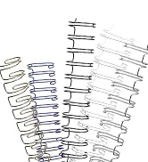 Rayson WR21159BK Wire Binding Spines, 2:1 Pitch Double Loop Binding Wires 5/8 Inch, 21-Loop Wire ...